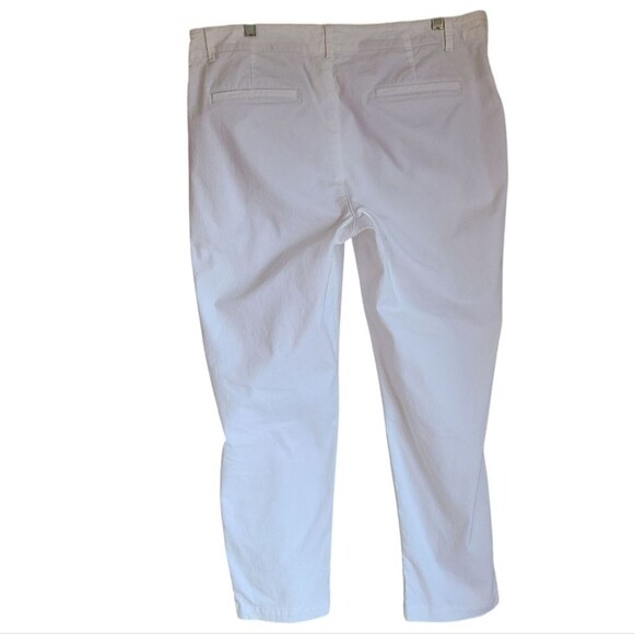 loft monroe slim chino soft cotton twill pants white size 12 - Picture 2 of 7